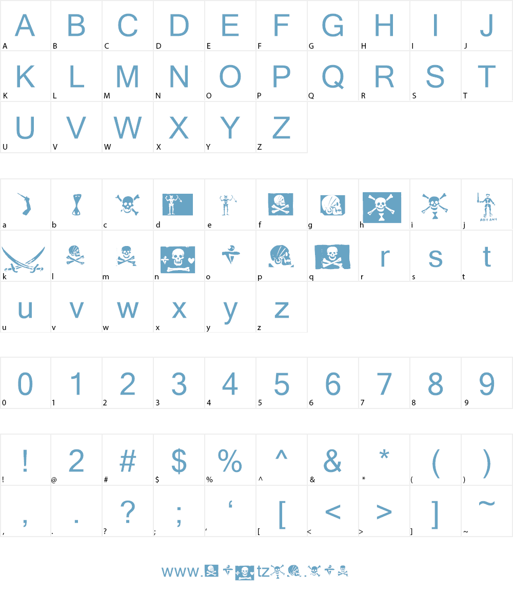 pirates pw Font Character