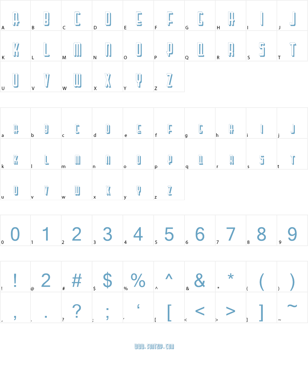 LetteringDecoShadow Font Character