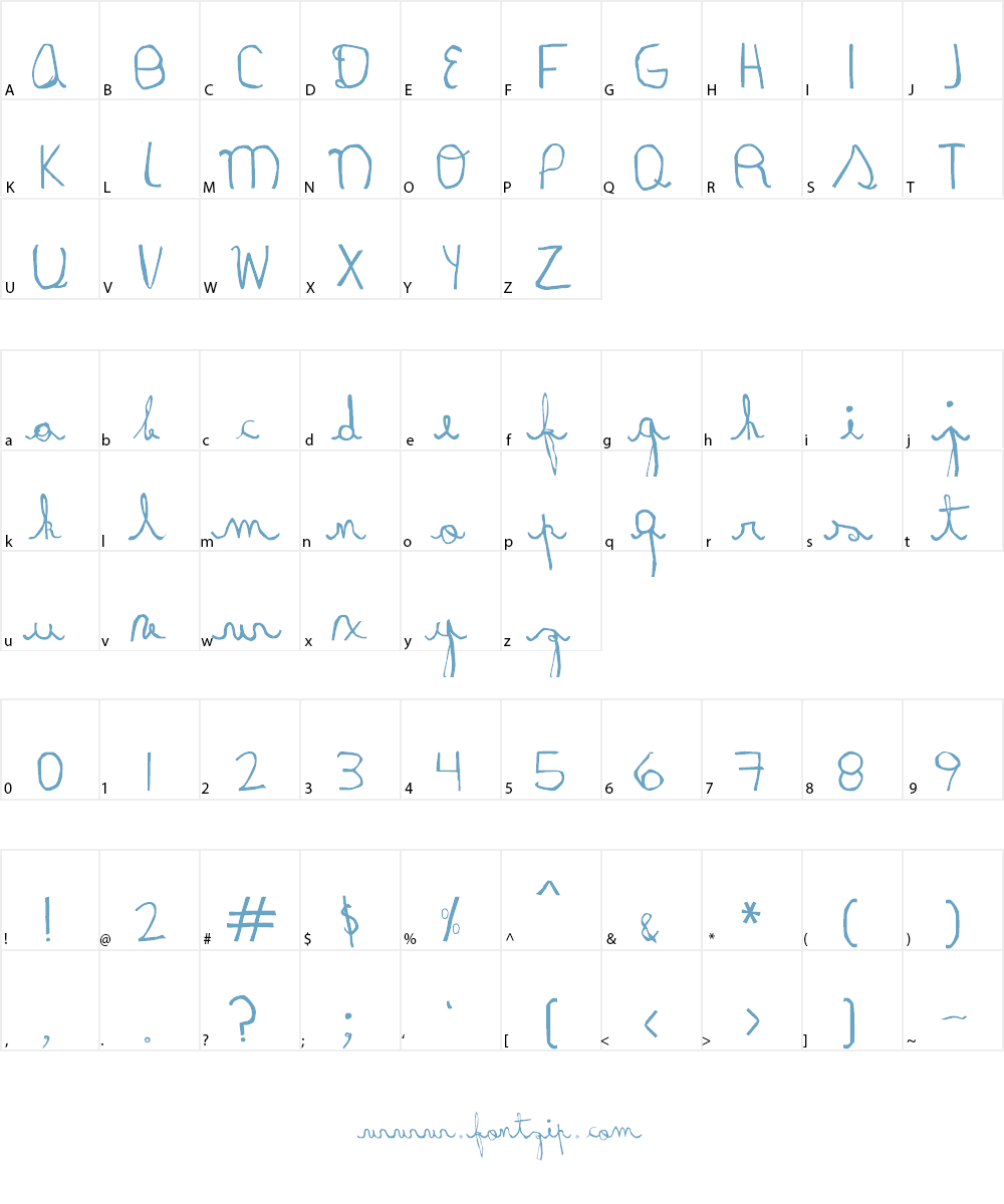 Rayairregular Font Character