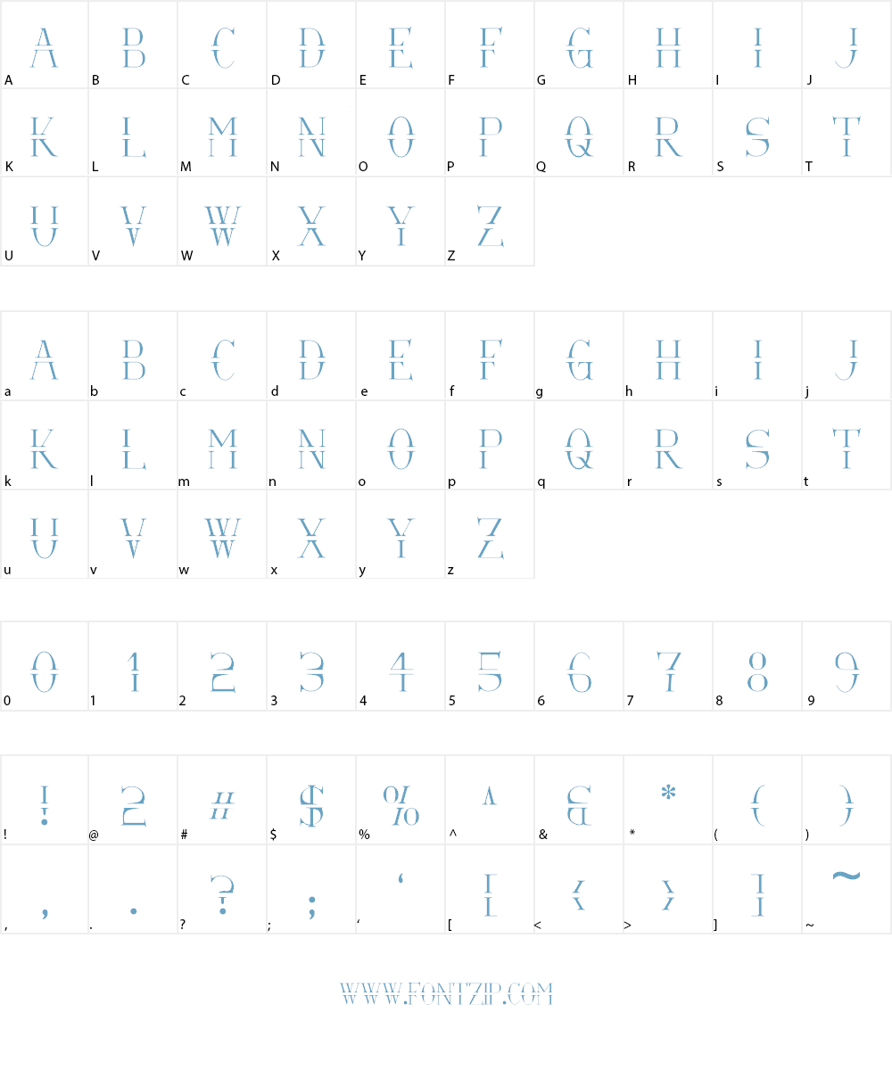 Via-A-Vis Font Character