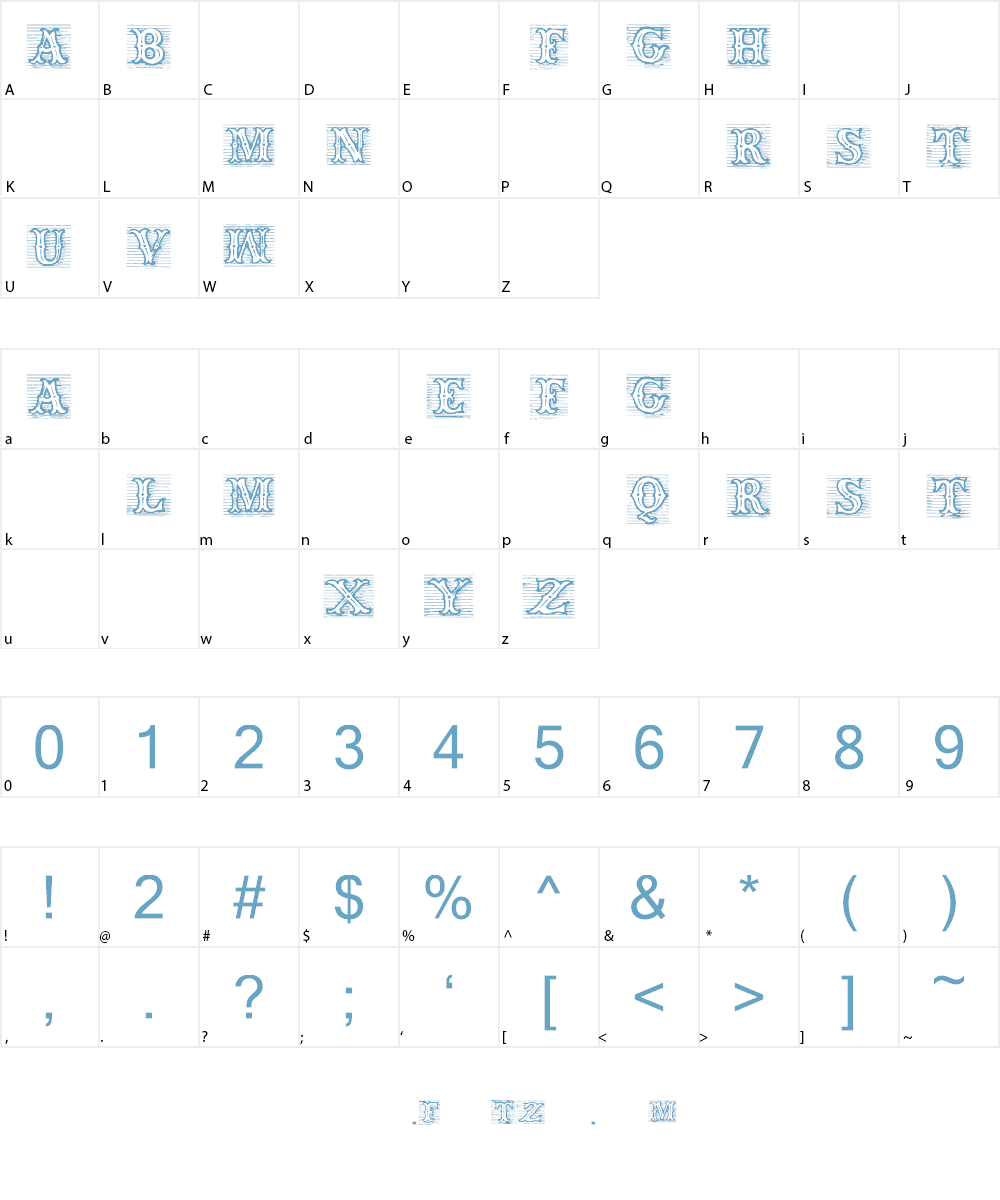 TagWood Font Character