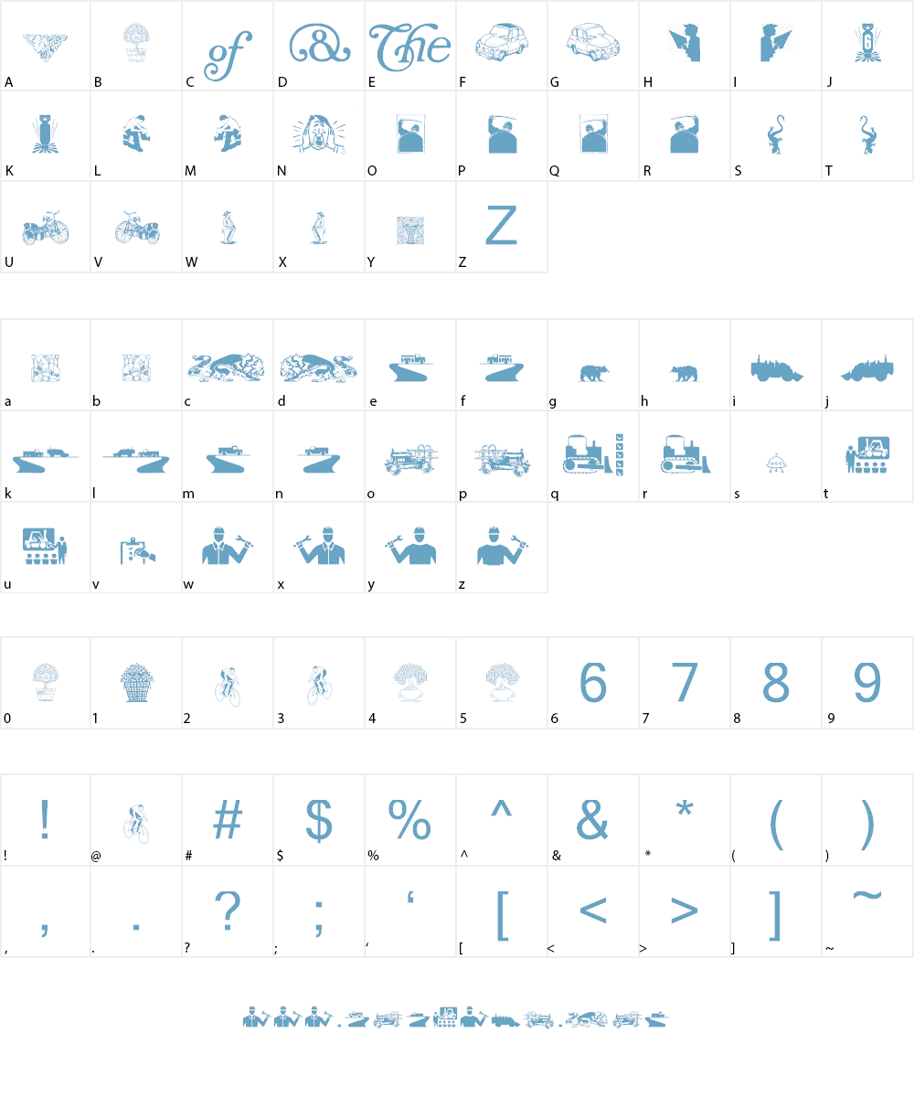 KidingsFree Font Character