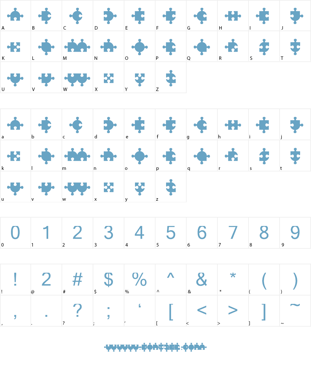 Puzzle Font Character