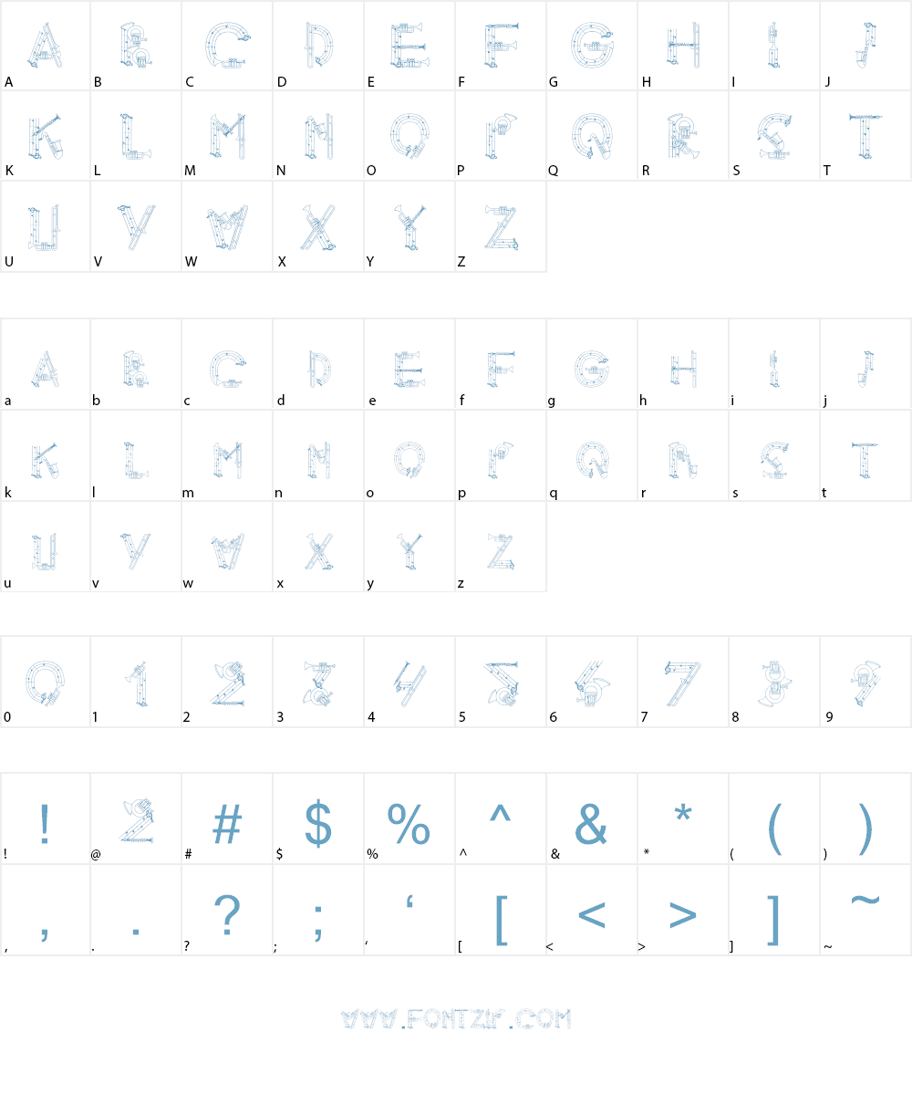 AlphaMusicMan Font Character
