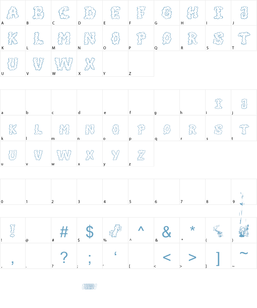 AlphaSmoke Font Character