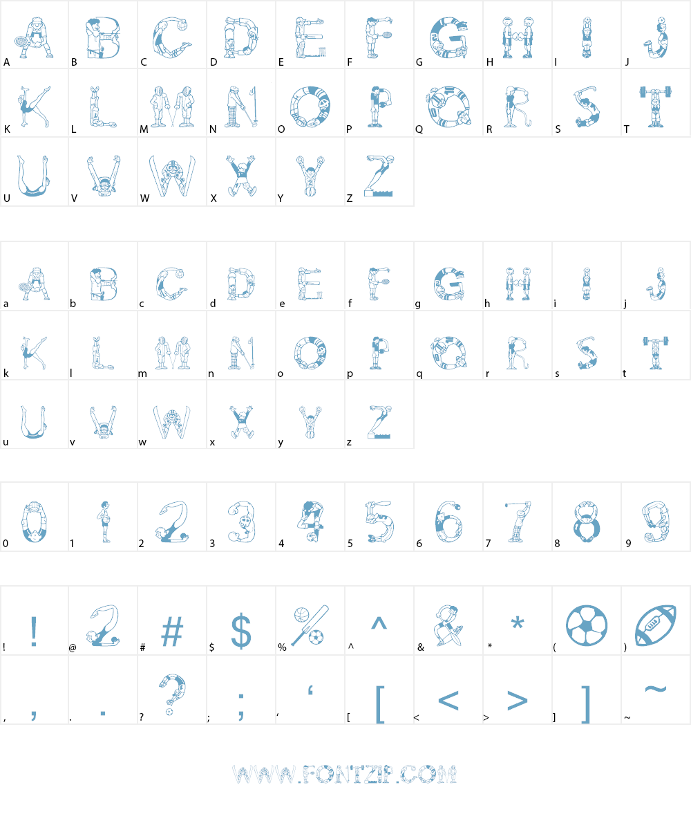 AlphaSports Font Character