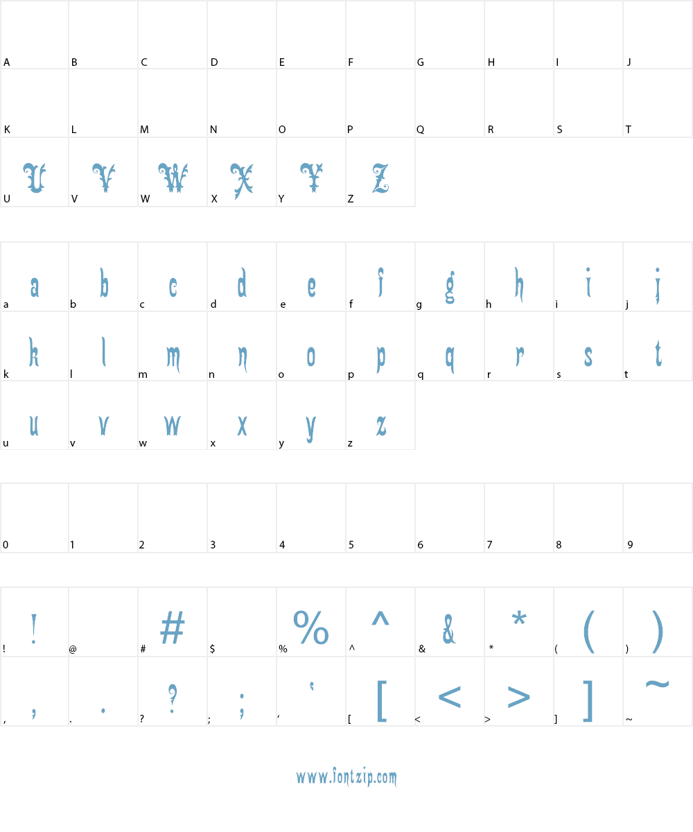 Gingerbread Victorian Font Character