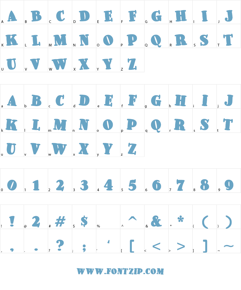 Pleasingly Plump Font Character