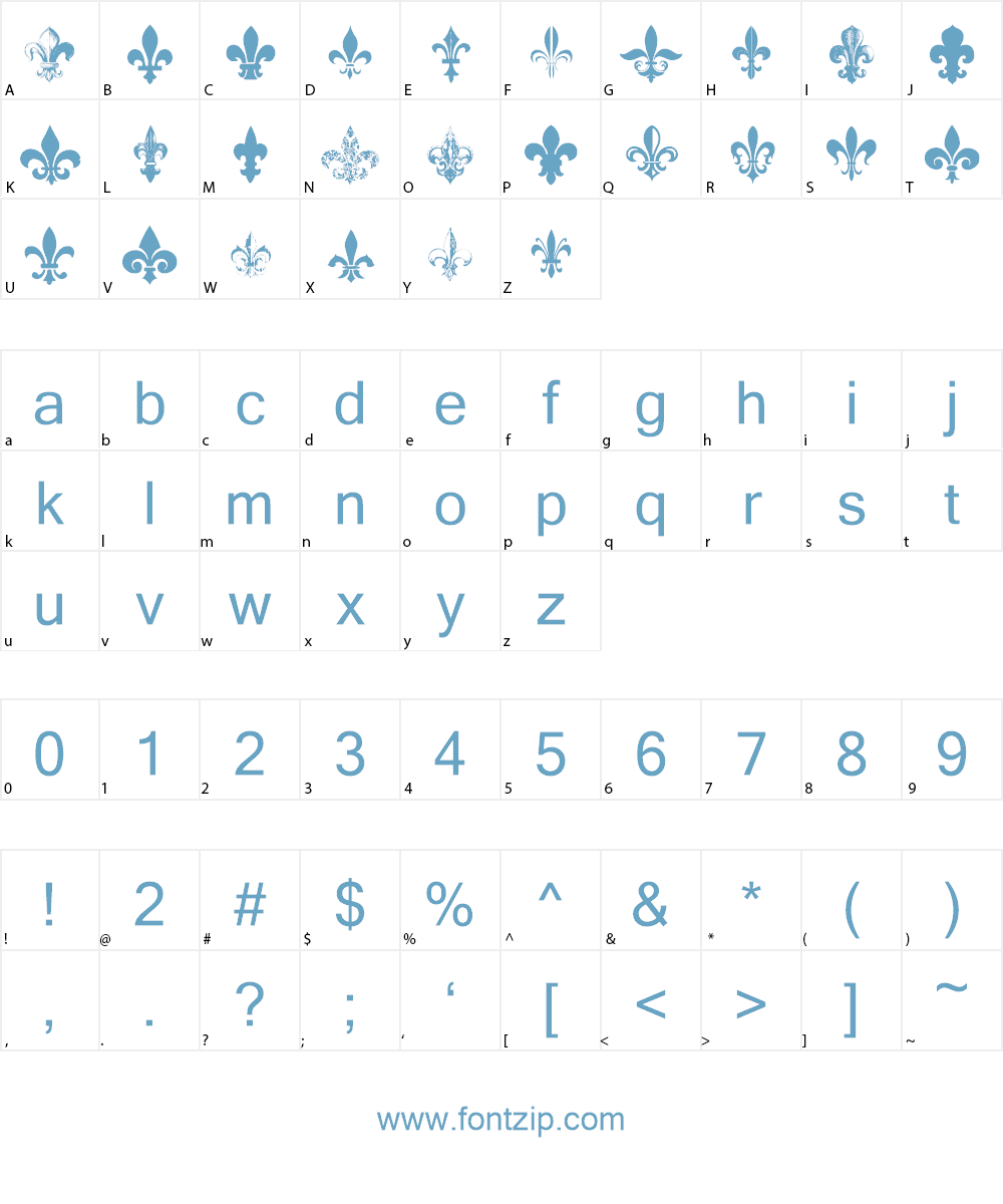 Fleur de Lys Regular Font Character