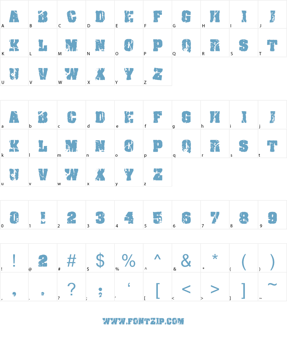 Crack and Bold Font Character
