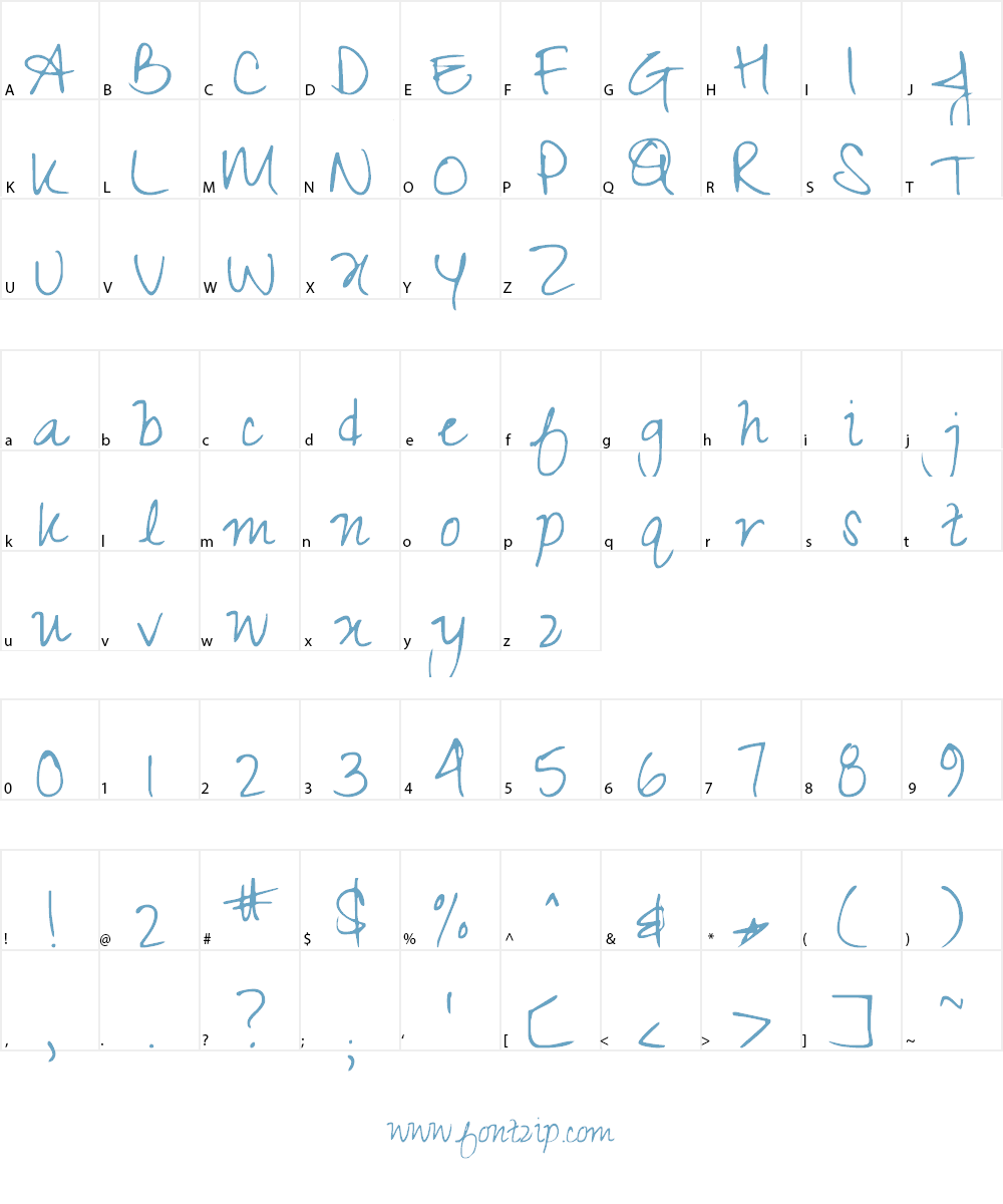 Zeyada Font Character