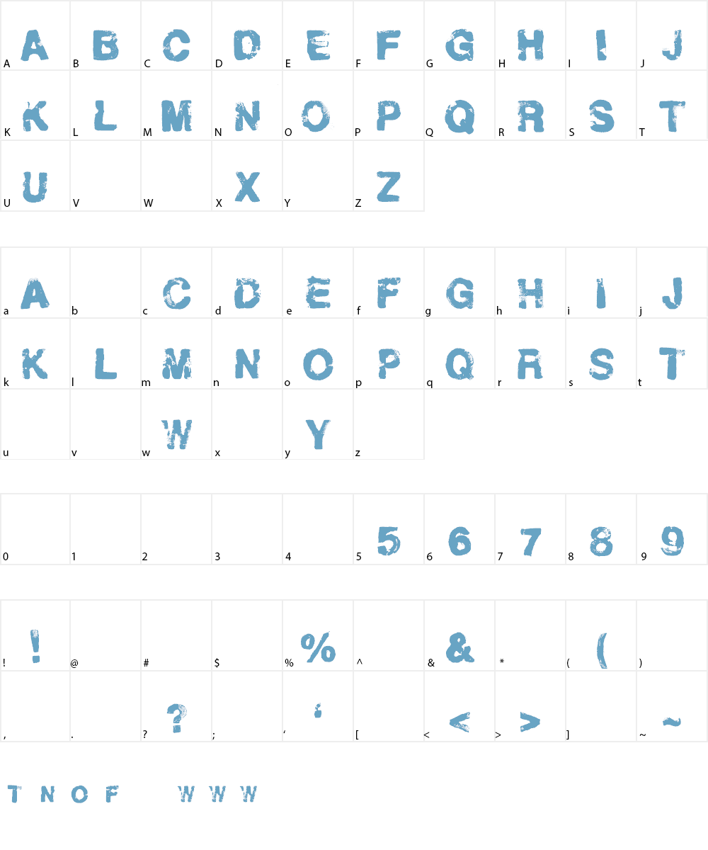 Helveticrap Font Character