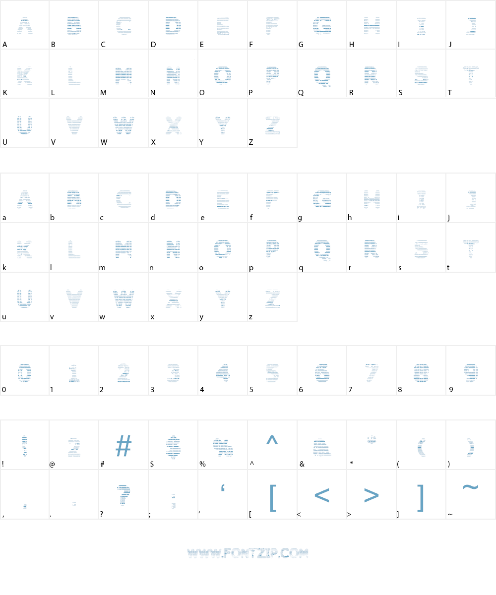 Behind Dirty Blinds Font Character