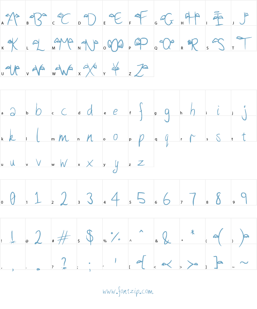 Winged Font Character