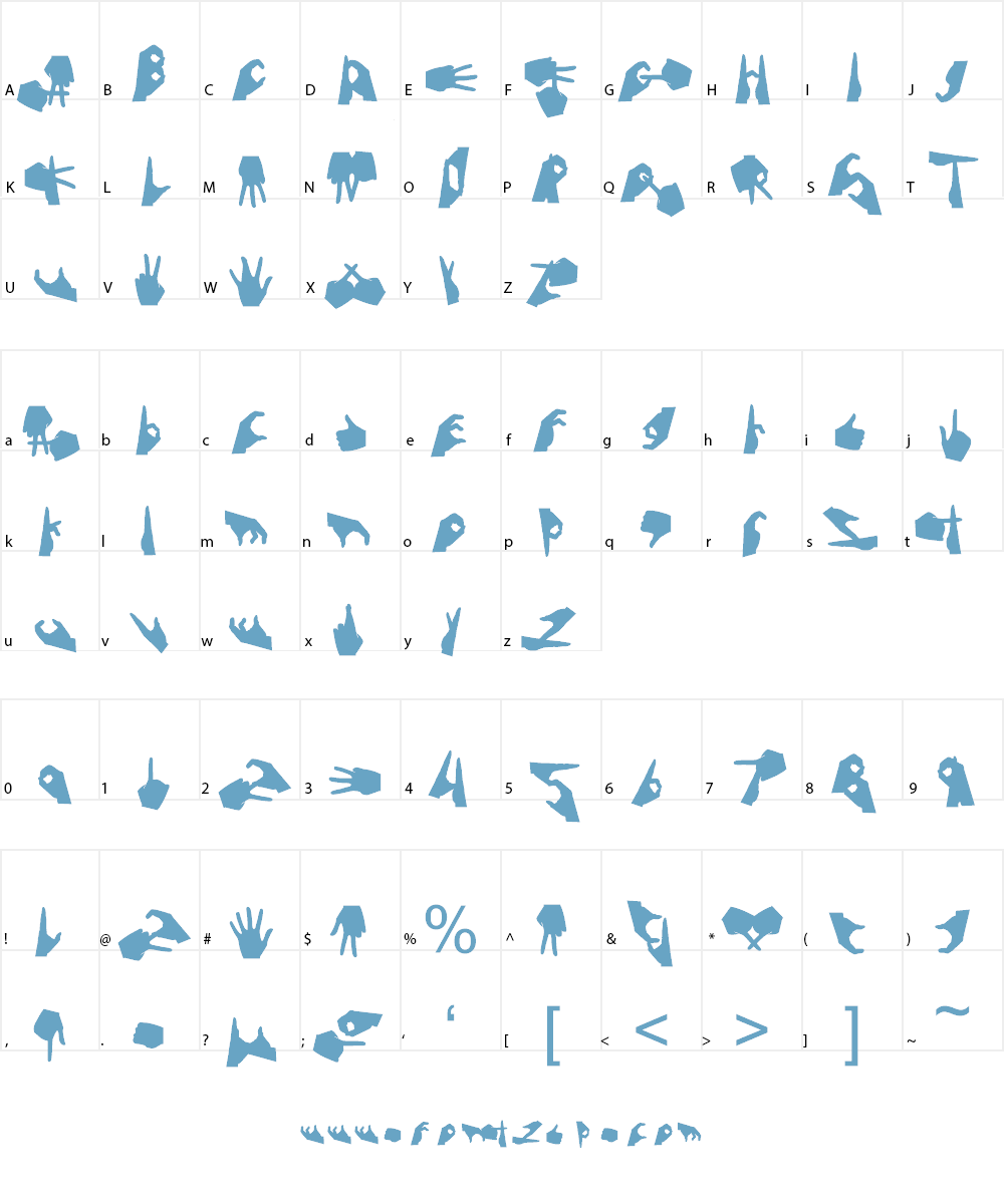Handtalk Font Character