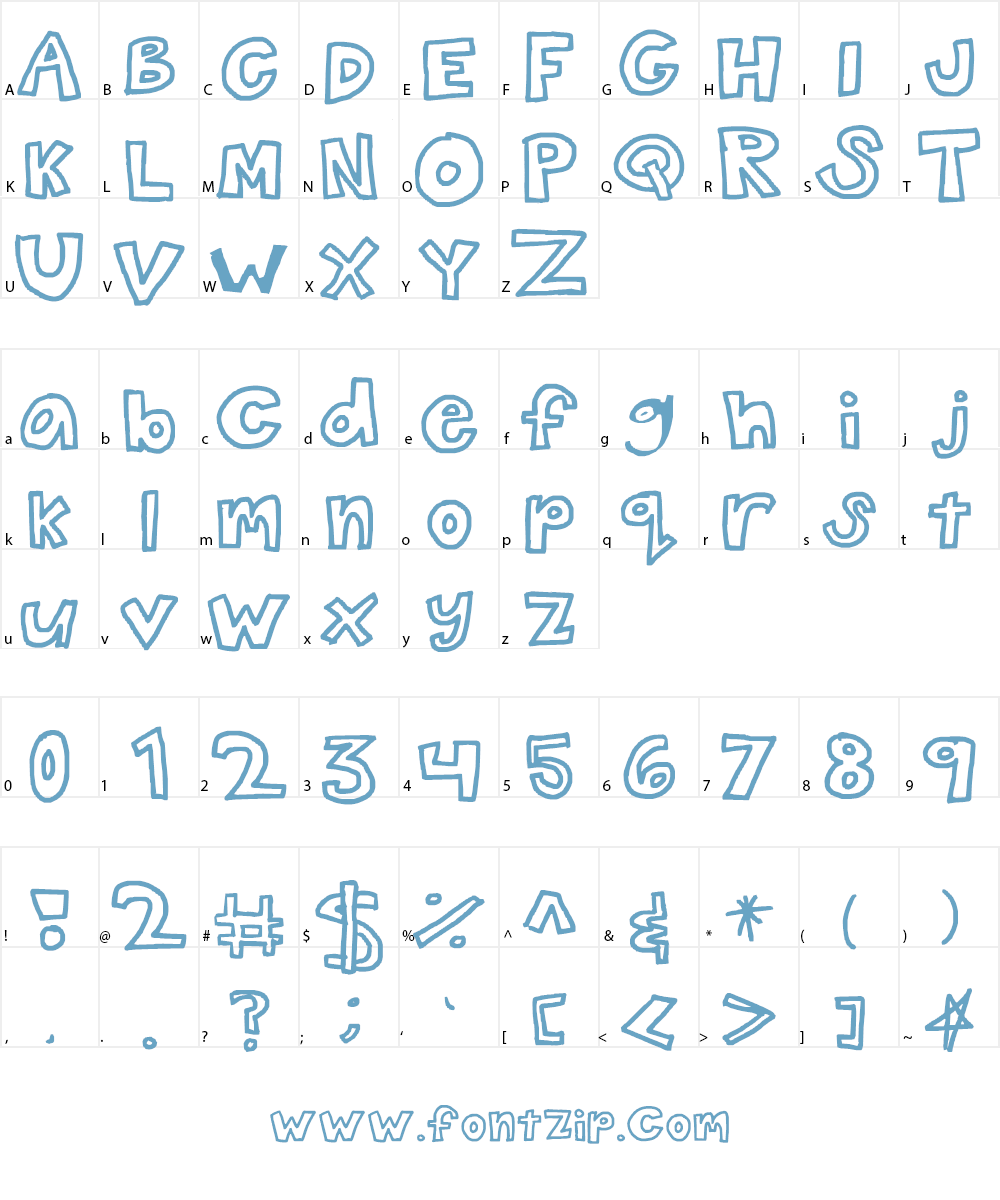 bubbly Font Character