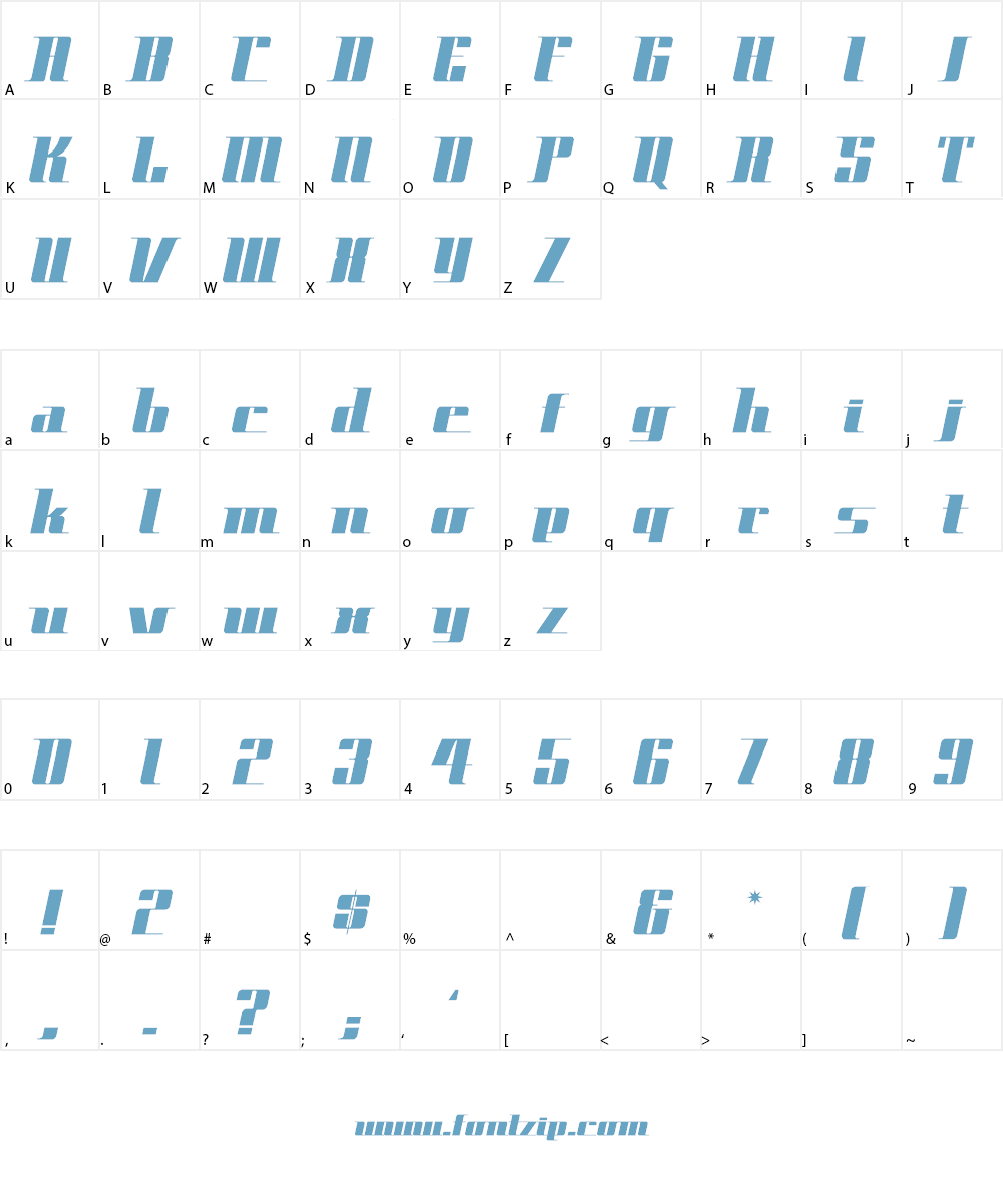 Space Cadet Font Character