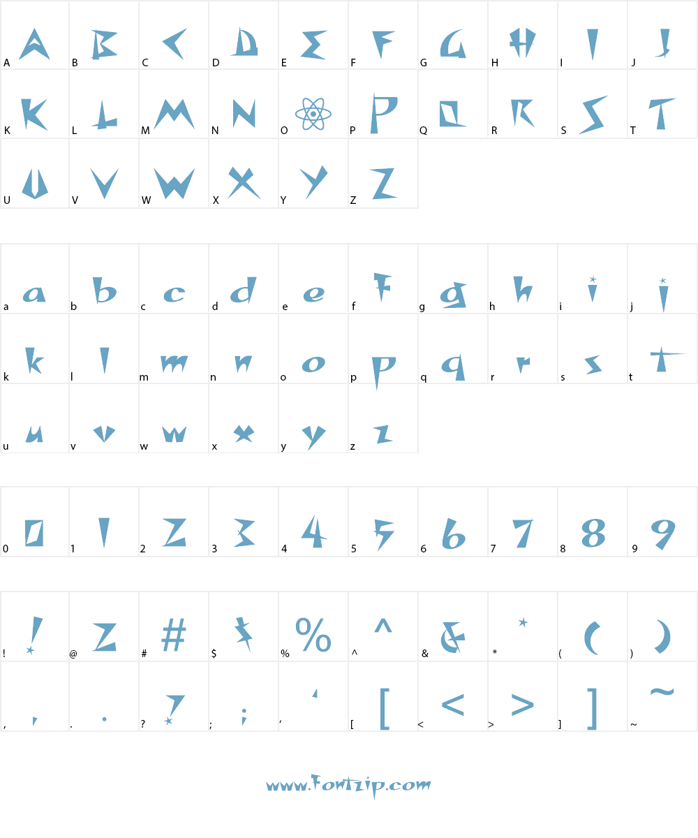 Space Patrol Font Character