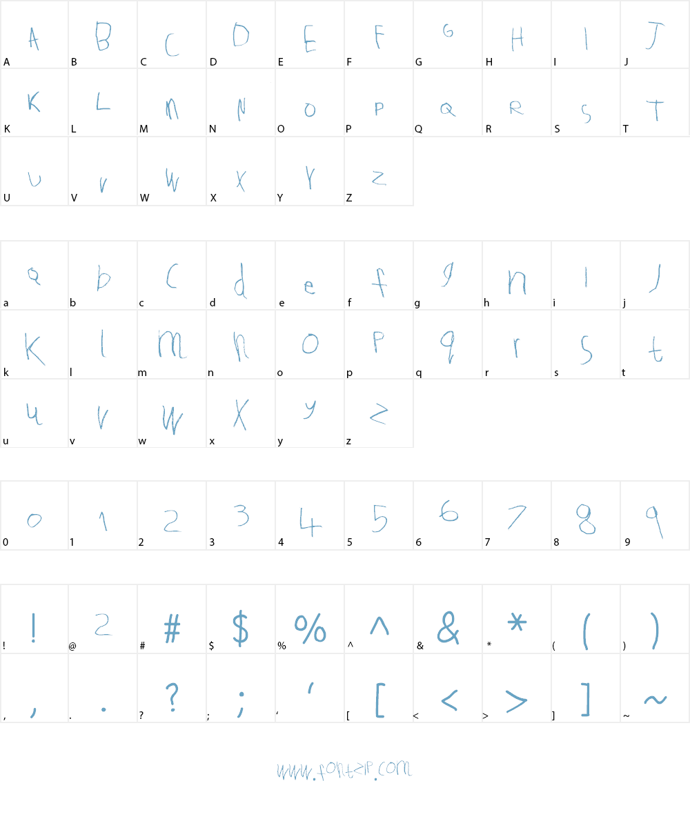 Tallula Selby.Willis aged 4 Font Character