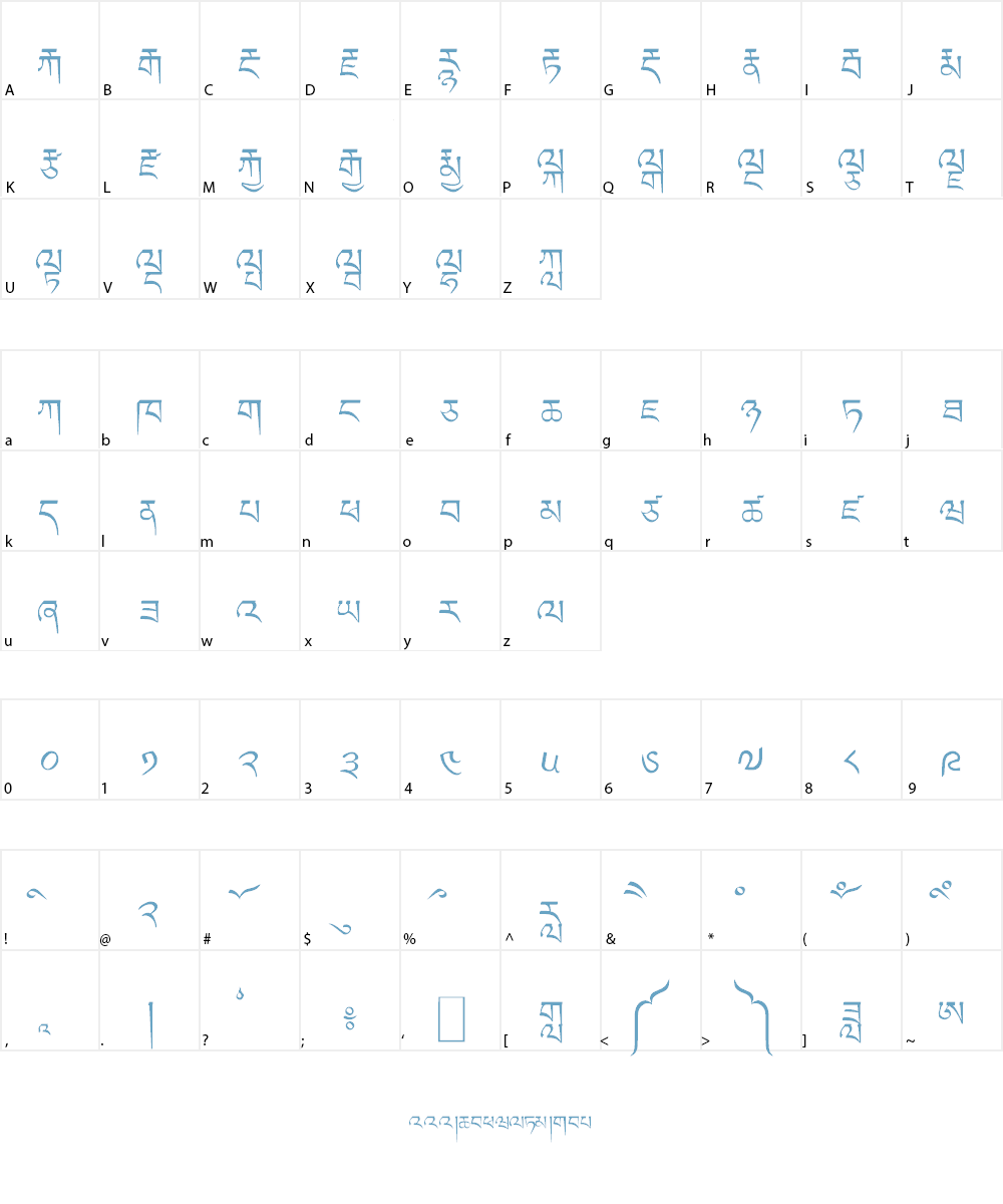 Tibetan Modern A Font Character