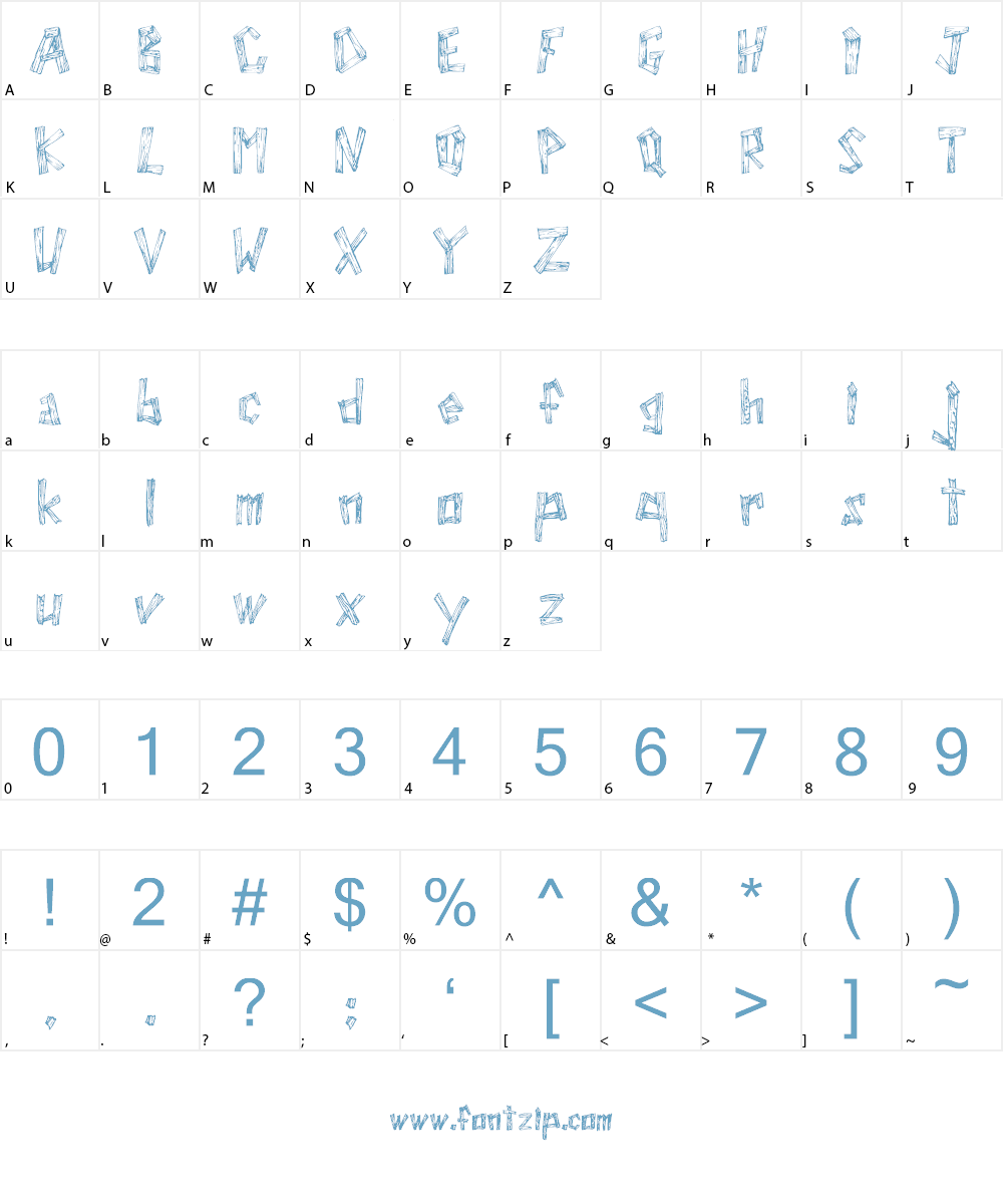 WoodWud Font Character