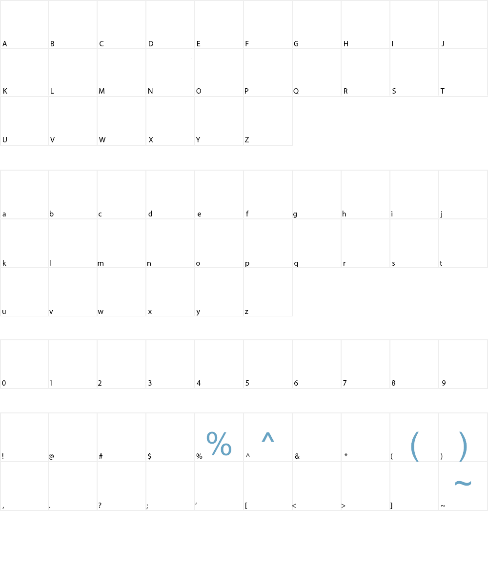 Nightbird Font Character