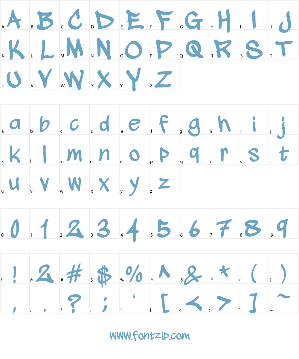 wickhop handwriting Font Character