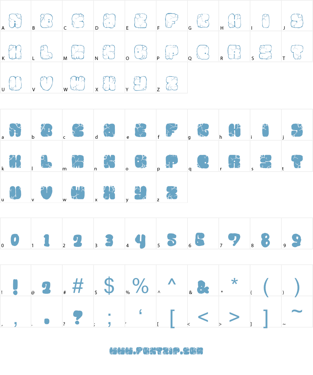 MAWNS rock Font Character