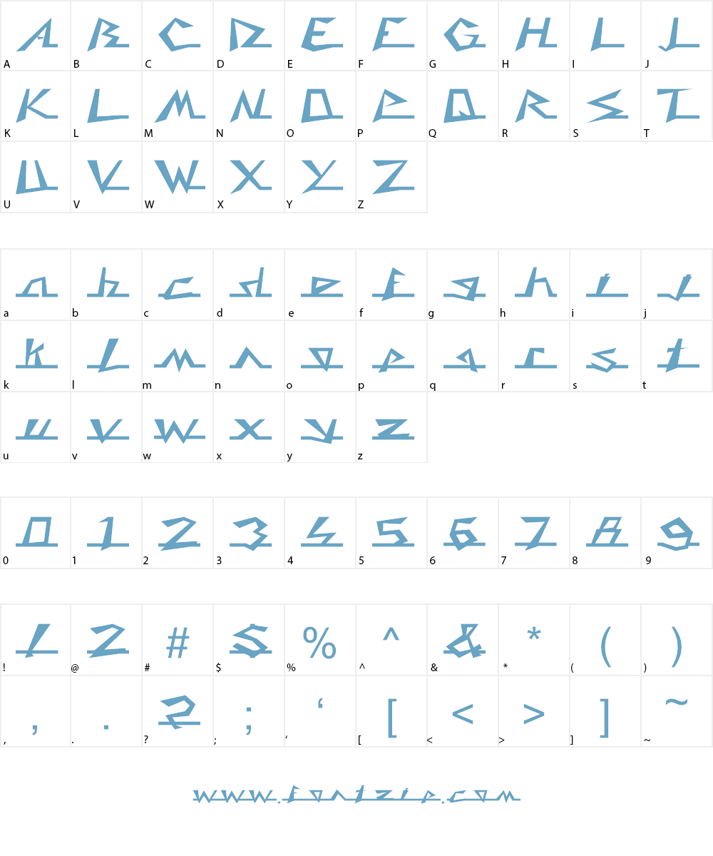 Caddy Font Character