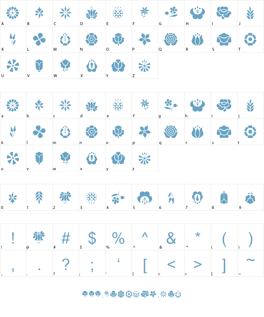 Kalocsai Flowers Font Character
