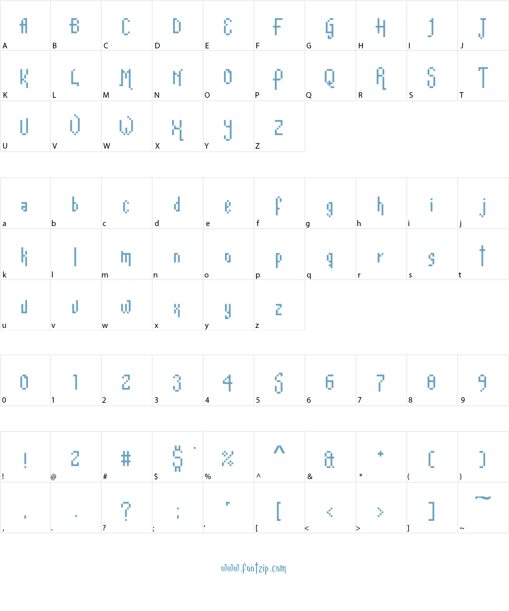 Romance Fatal Pix Font Character