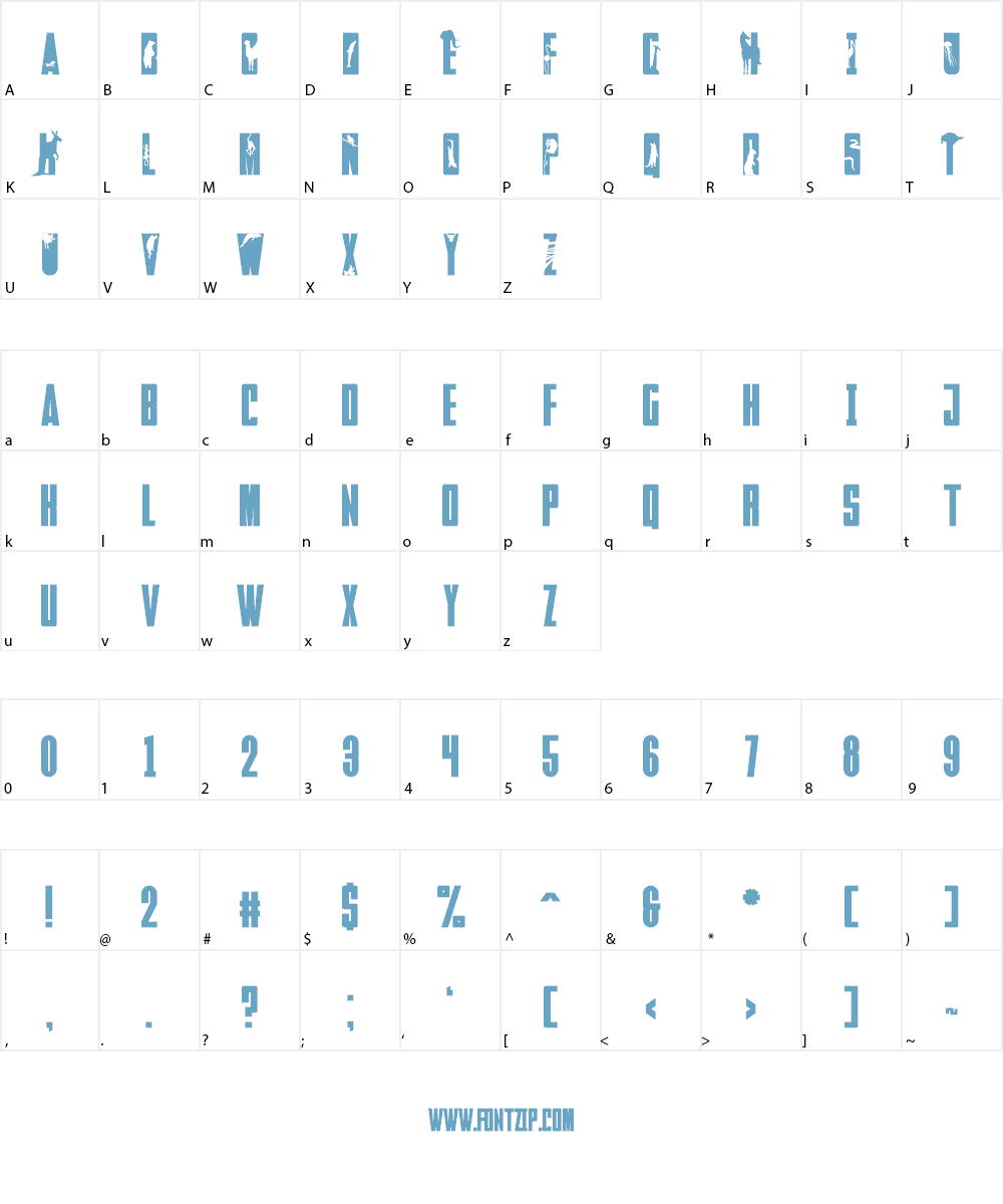 Faltura Animals Font Character