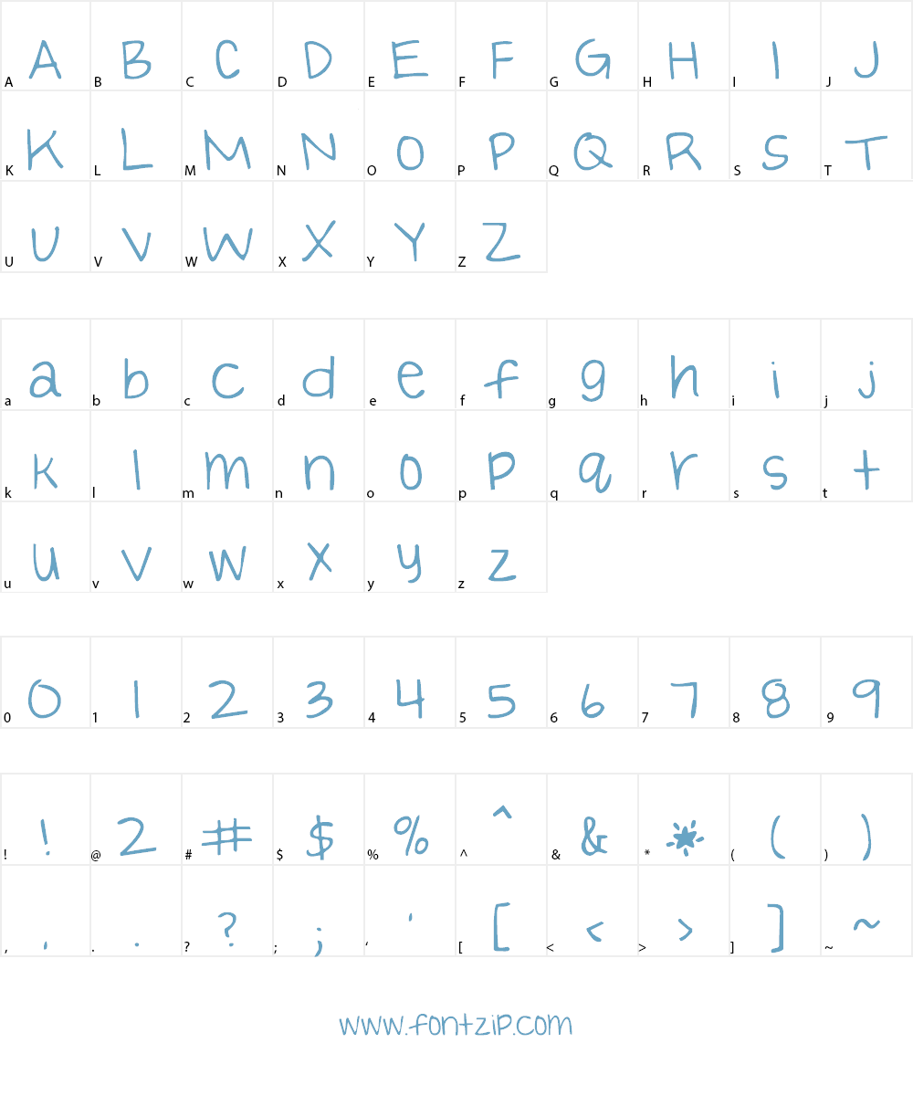 Blessings through Raindrops Font Character