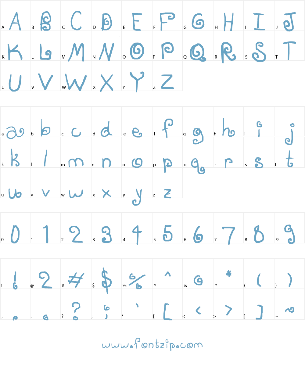Swirls Font Character