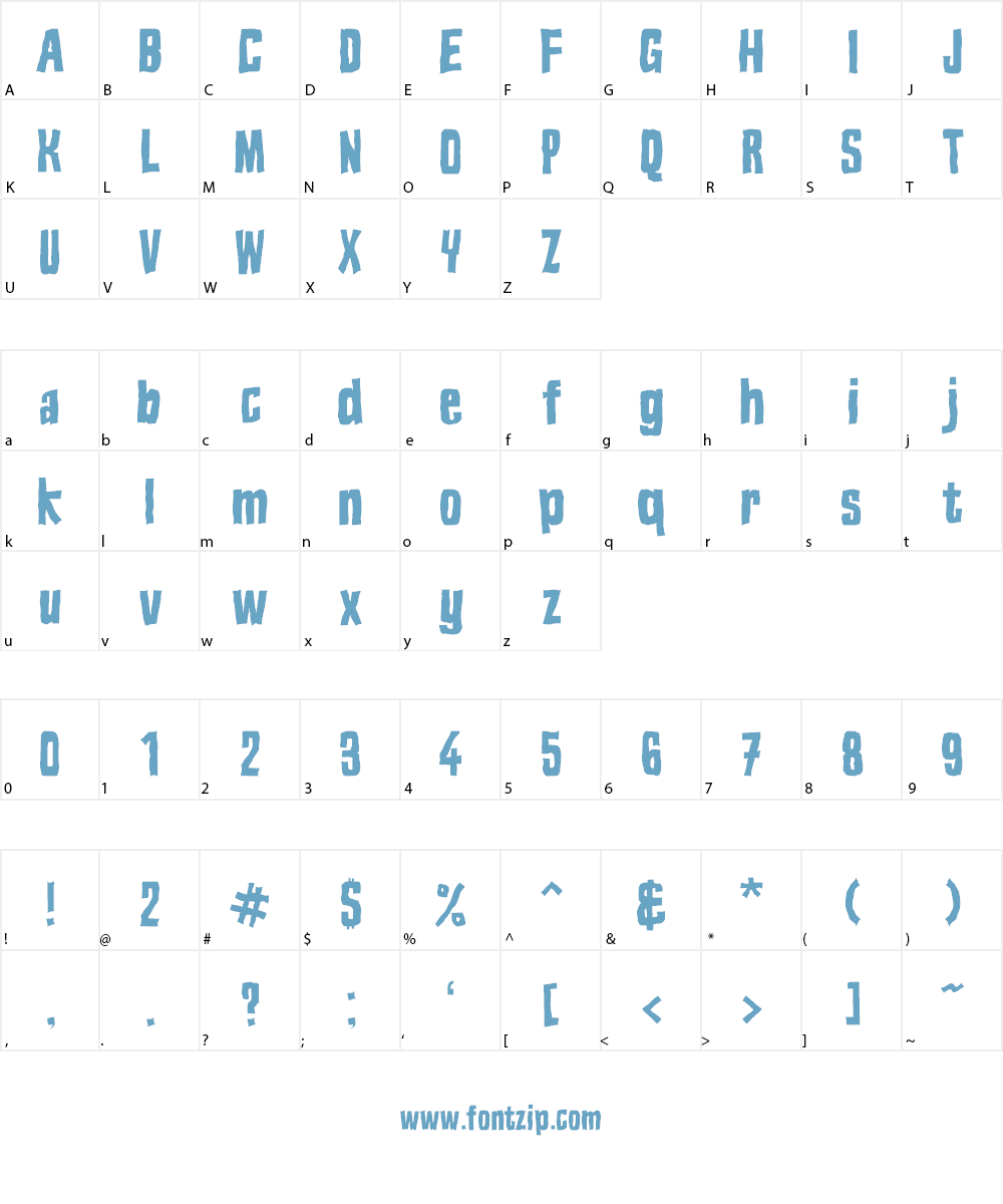 Blok Font Character