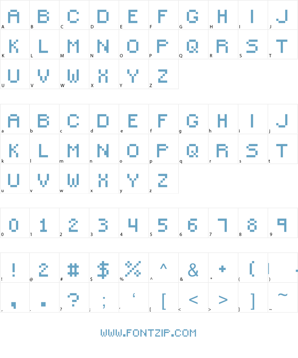 Small Pixel Font Character