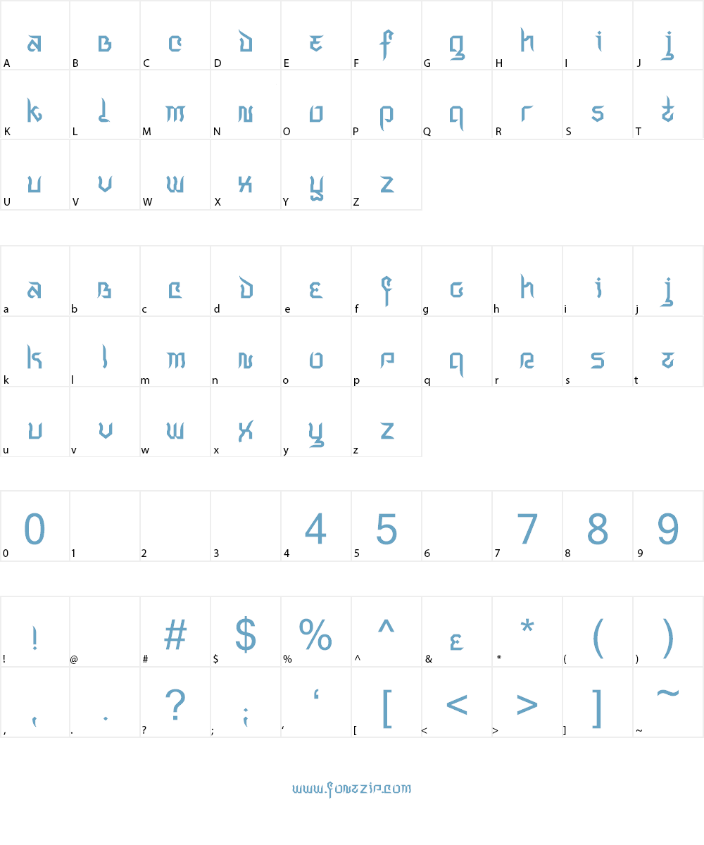 Indochine Font Character