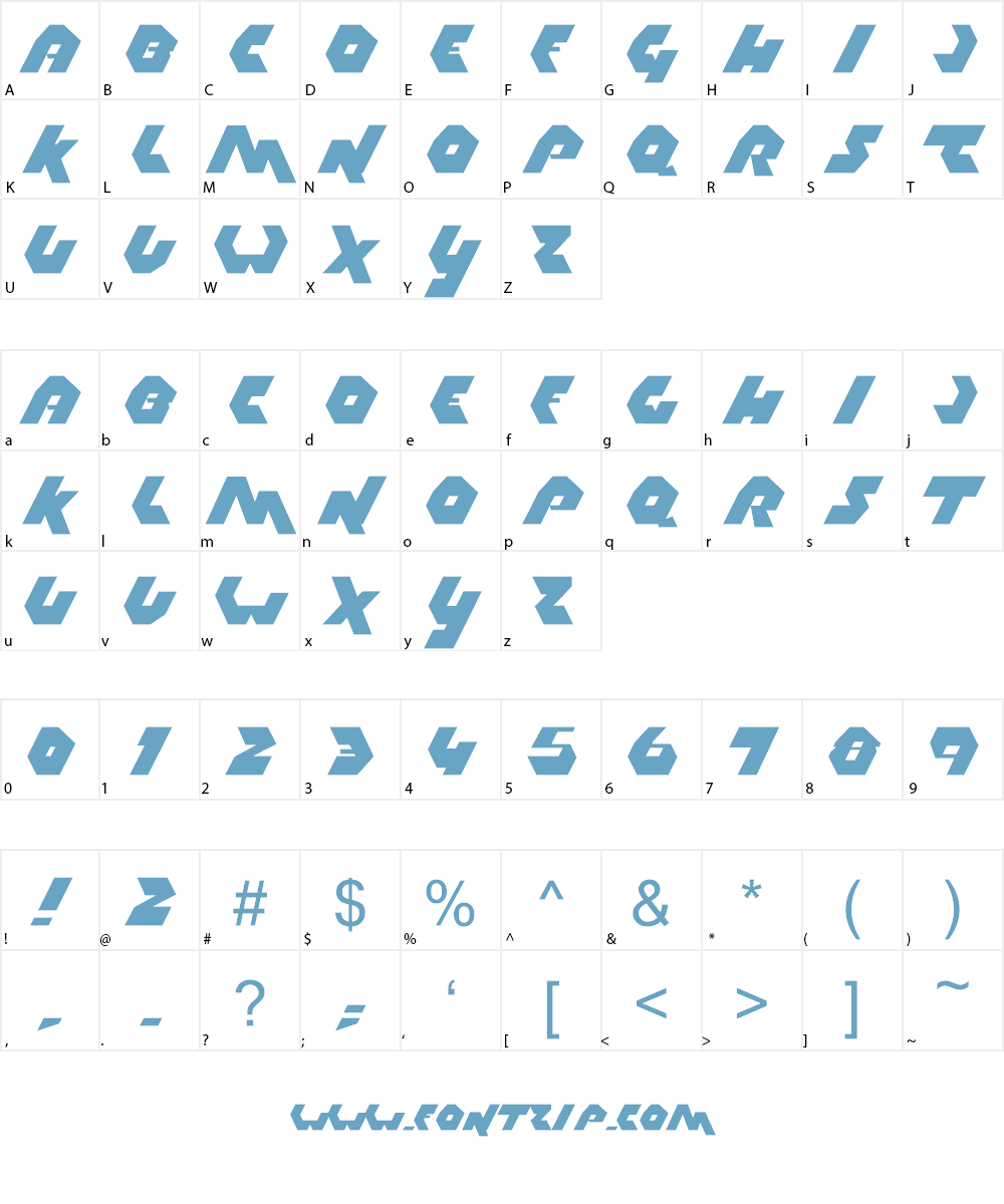 Thrust Font Character