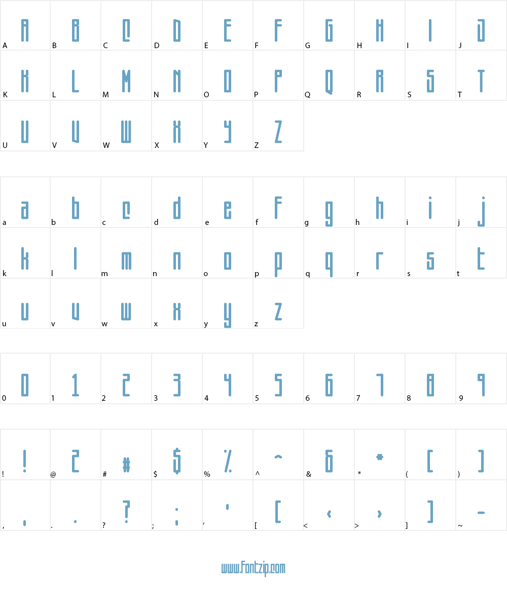 Squareworm Font Character