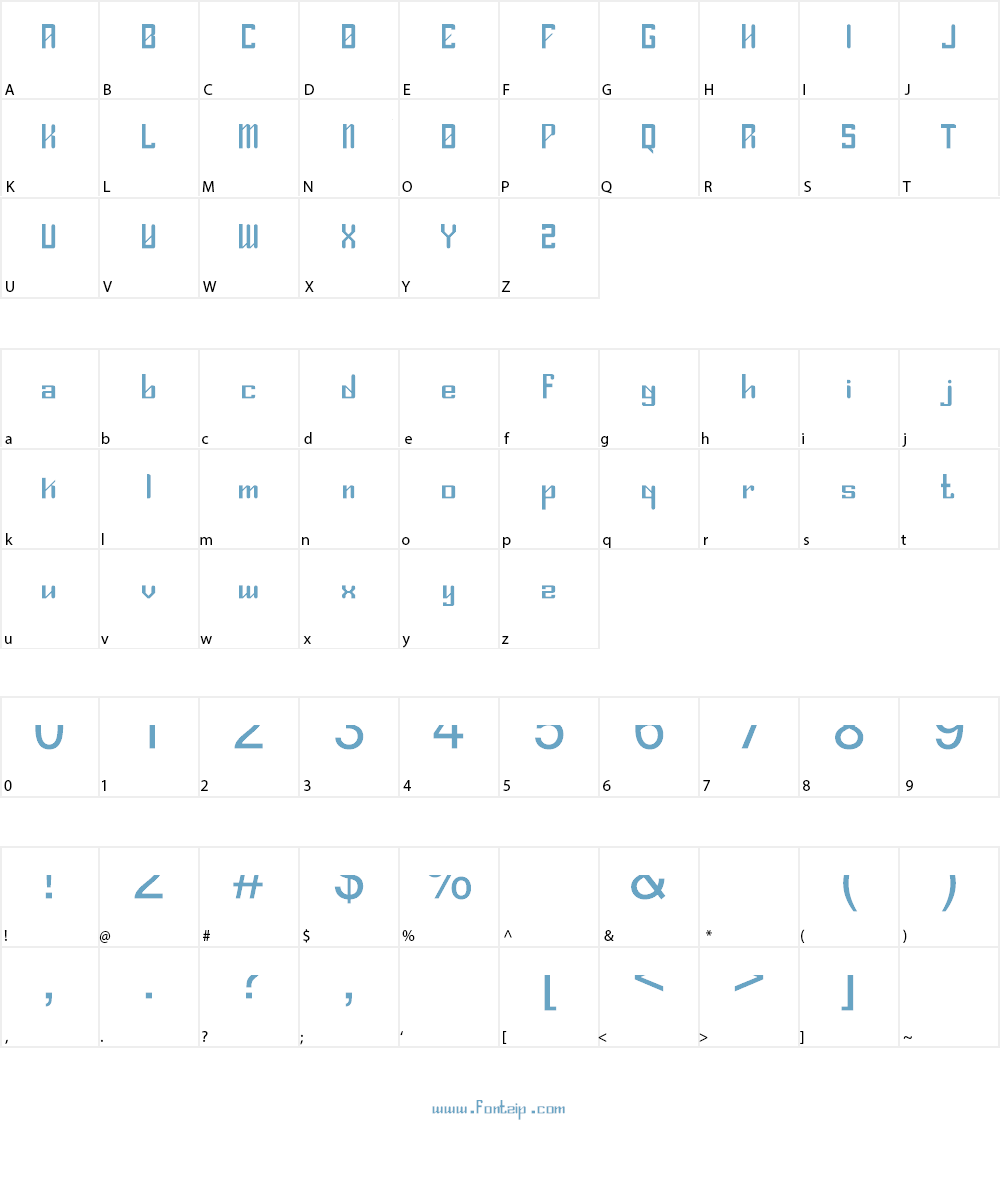 sliders Font Character