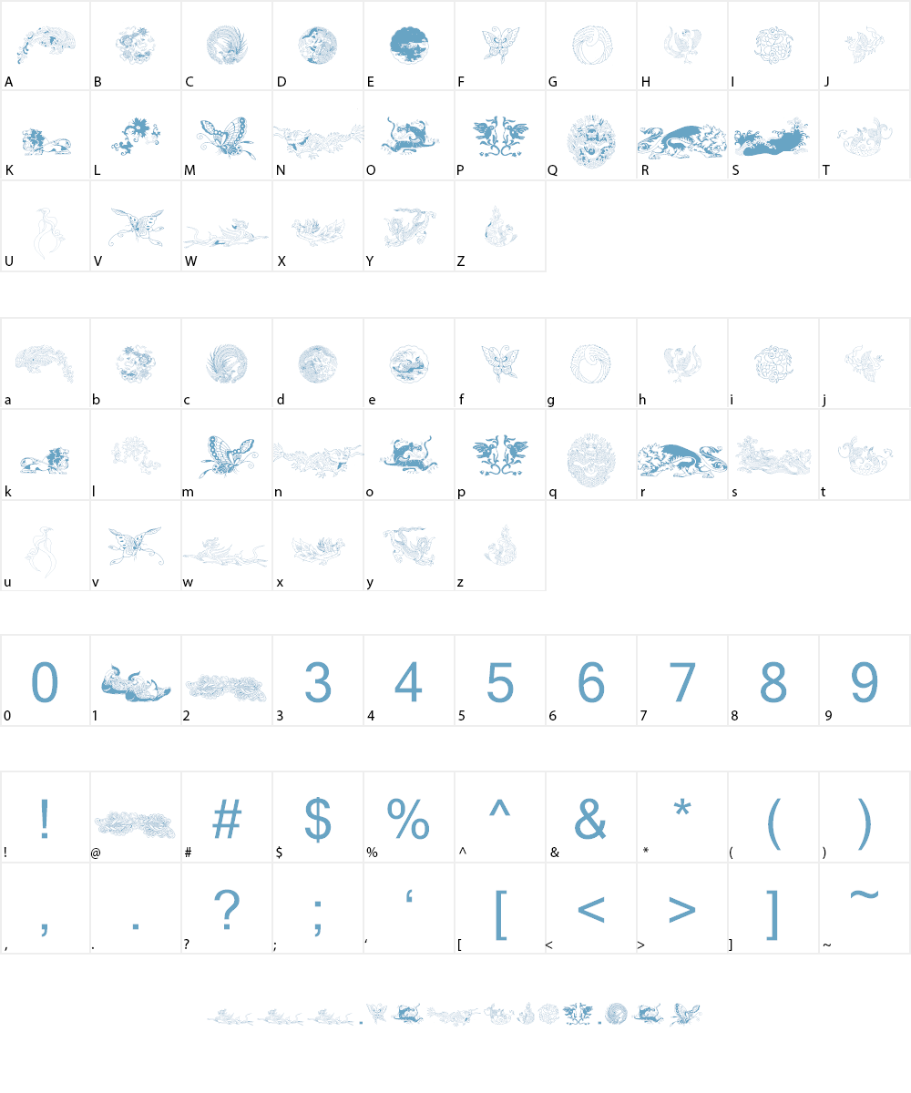 Chinatoo Font Character
