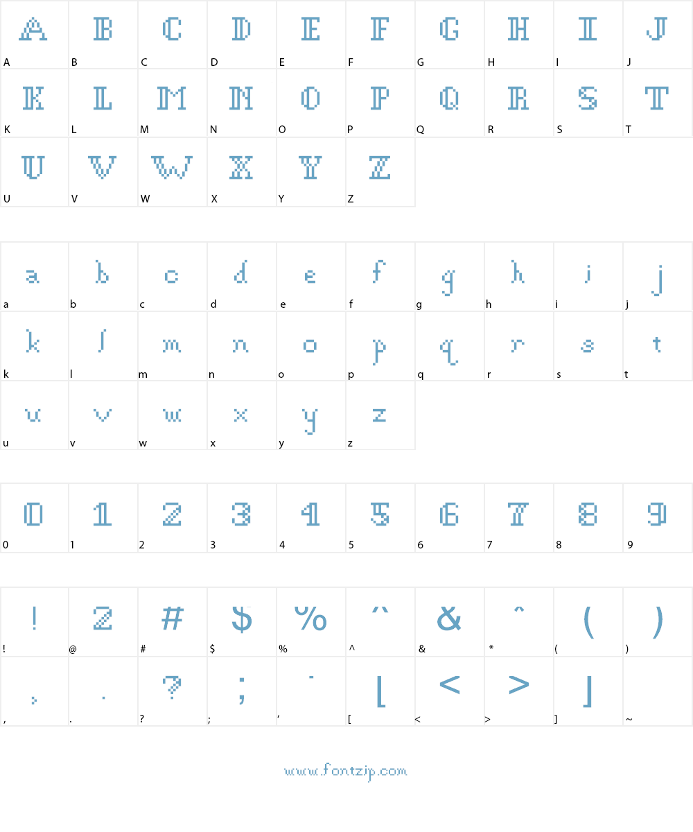 Gothic Pixel Font Character