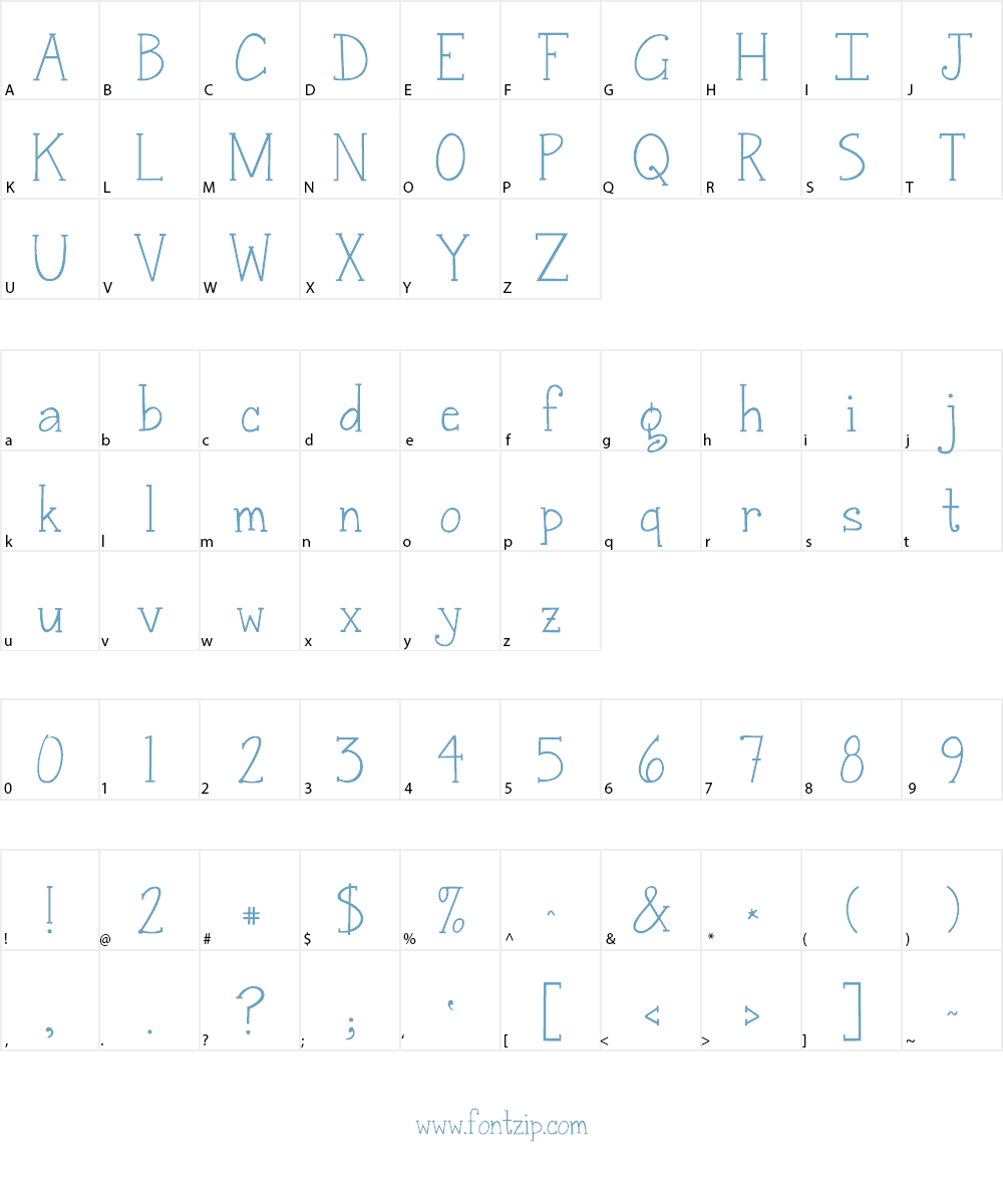 Janda Snickerdoodle Serif Font Character