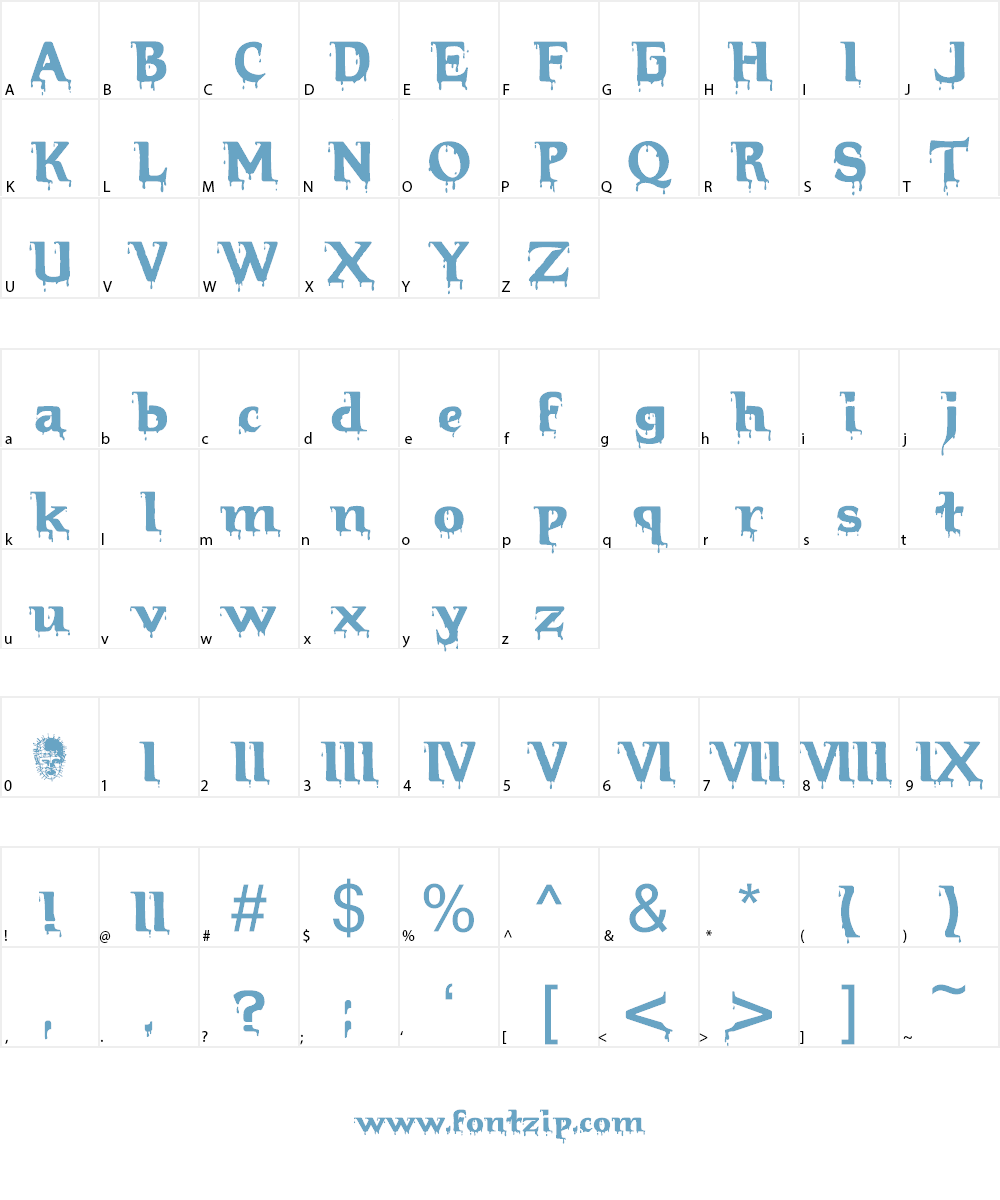 Hellraiser Bloody Font Character