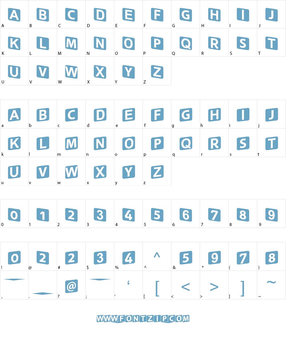 square kids Font Character