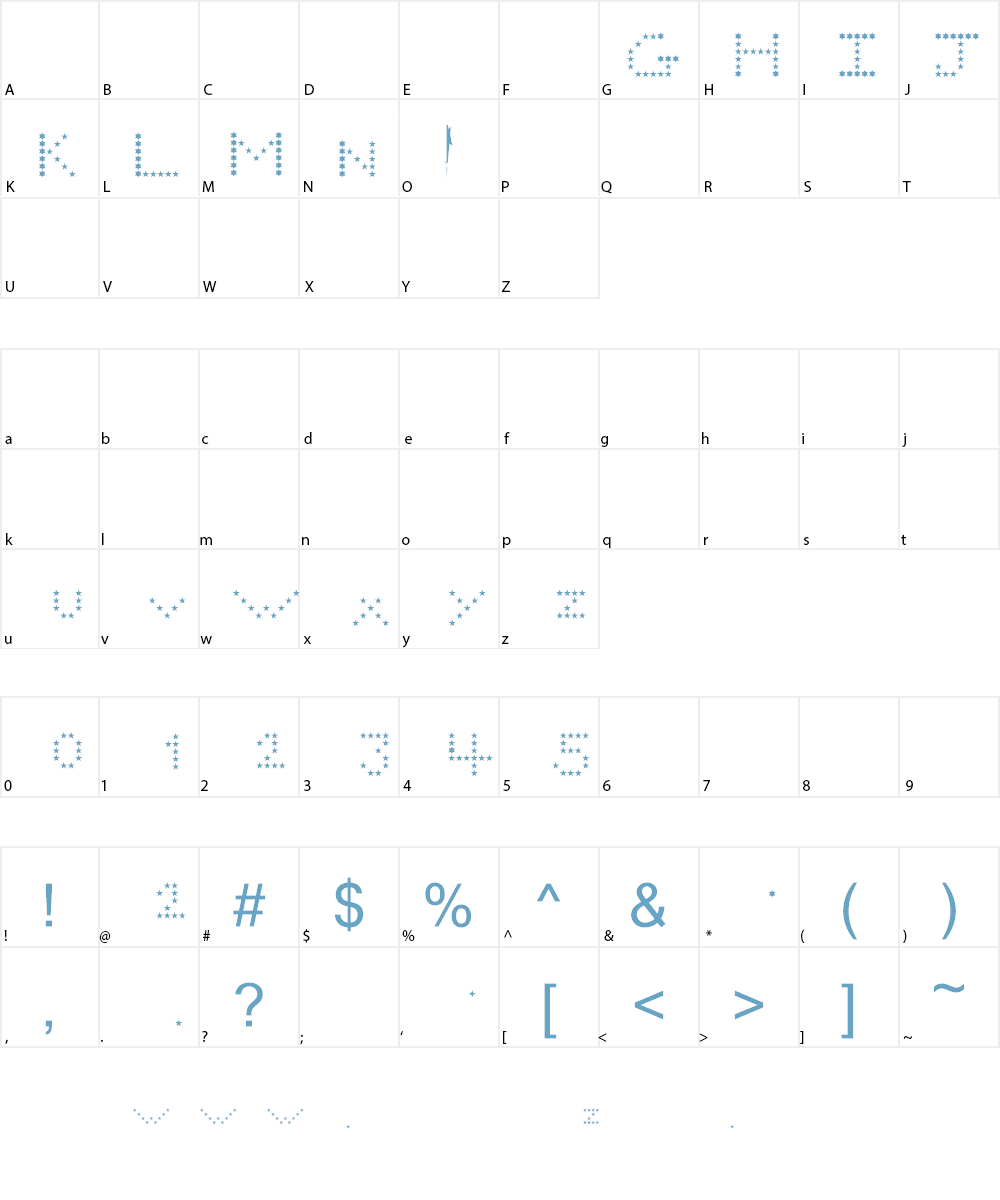 Starstruck Font Character