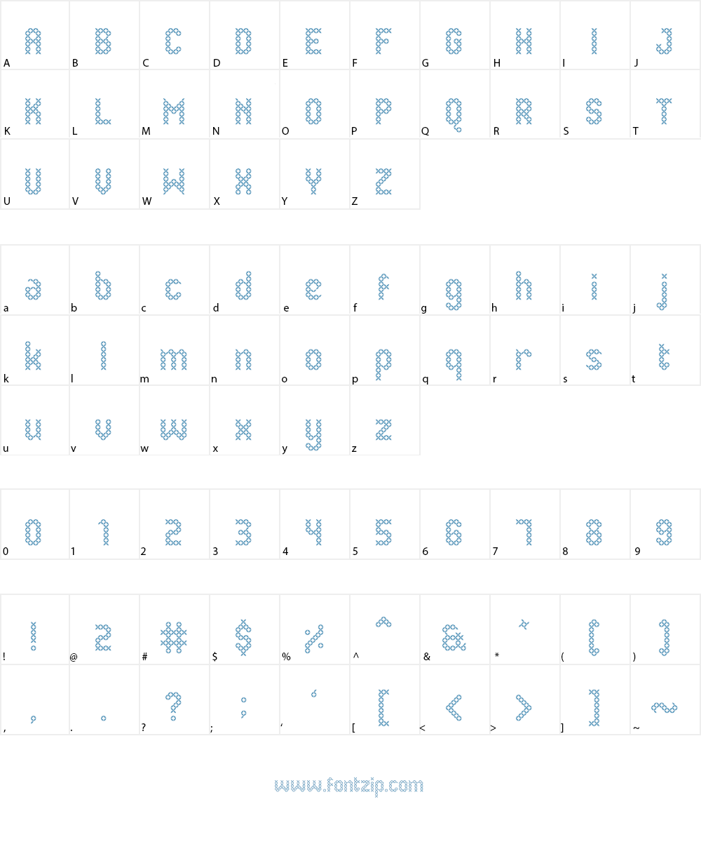 Eenvoudige Batik Font Character