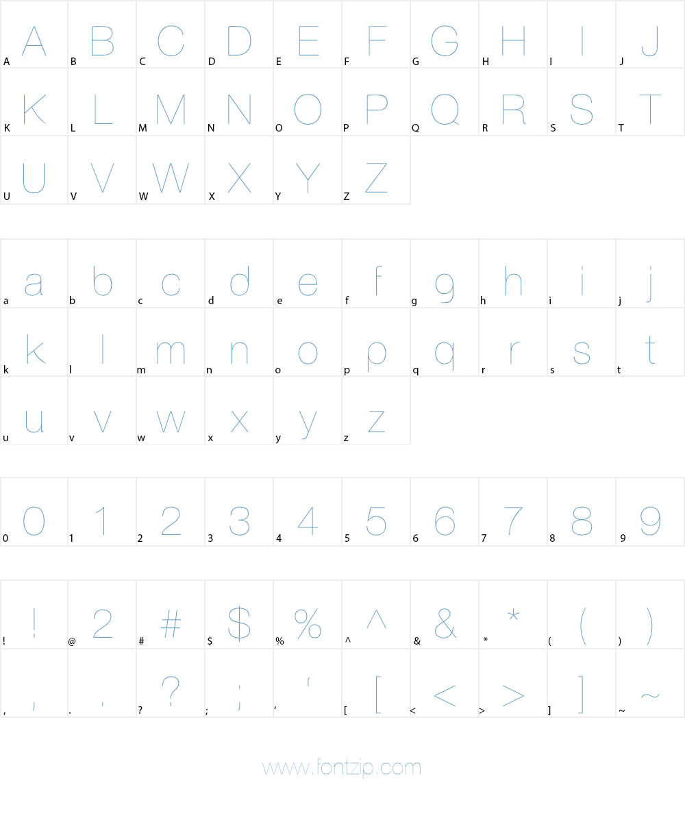 Aovel Sans Font Character