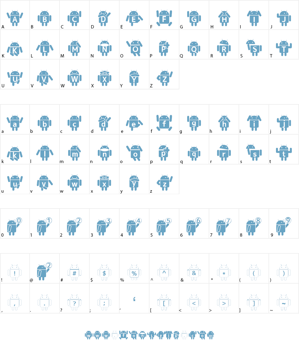 Droid_Robot Font Character