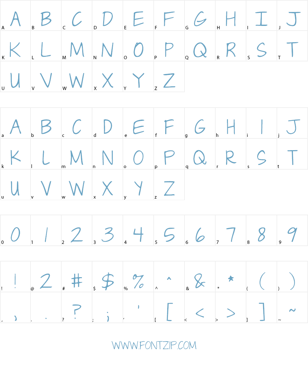 Janda Capslock Font Character
